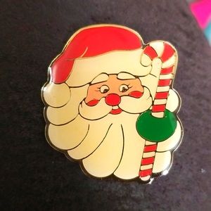 ENAMEL SANTA CLAUS & CANDY CANE pin
